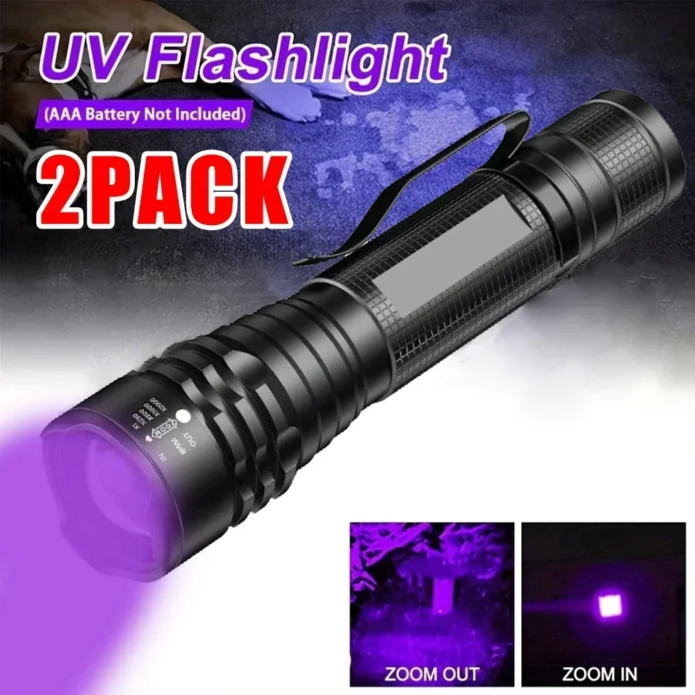 395NM UV Flashlight LED Ultraviolet Torch Zoomable Ultra Violet Lights Inspection Lamp Pet Urine Stain Detector Tools Lantern 
395NM UV Flashlight LED Ultraviolet Torch Zoomable Ultra Violet Lights Inspection Lamp Pet Urine Stain Detector Tools Lantern