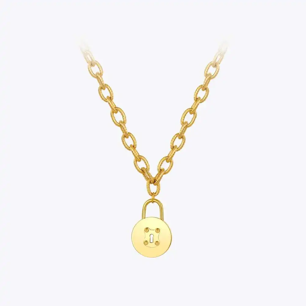 ENFASHION Goth Lock Pendant Necklace For Women Stainless Steel Gold Color Choker Chain Necklace Collier Fashion Jewelry P213203
ENFASHION Goth Lock Pendant Necklace For Women Stainless Steel Gold Color Choker Chain Necklace Collier Fashion Jewelry P213203