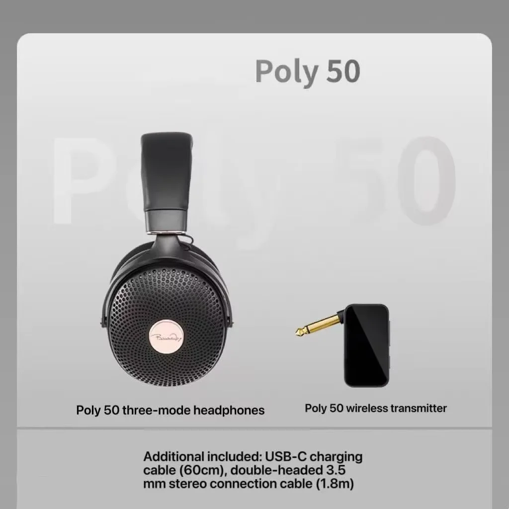 Wireless Bluetooth noise-cancelling instrument monitoring headphones with three modes, POLY50, for head-wearing.
Wireless Bluetooth noise-cancelling instrument monitoring headphones with three modes, POLY50, for head-wearing.