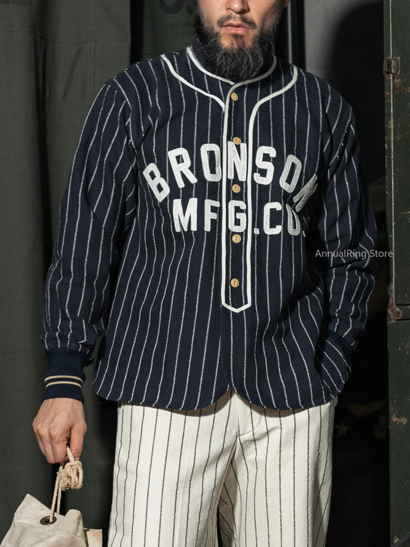 Rugged Bronson 1 Inch Stripe Long Sleeve Baseball Jersey Vintage Sportswear Men's Felt Embroidery Cotton Shirt
Rugged Bronson 1 Inch Stripe Long Sleeve Baseball Jersey Vintage Sportswear Men's Felt Embroidery Cotton Shirt