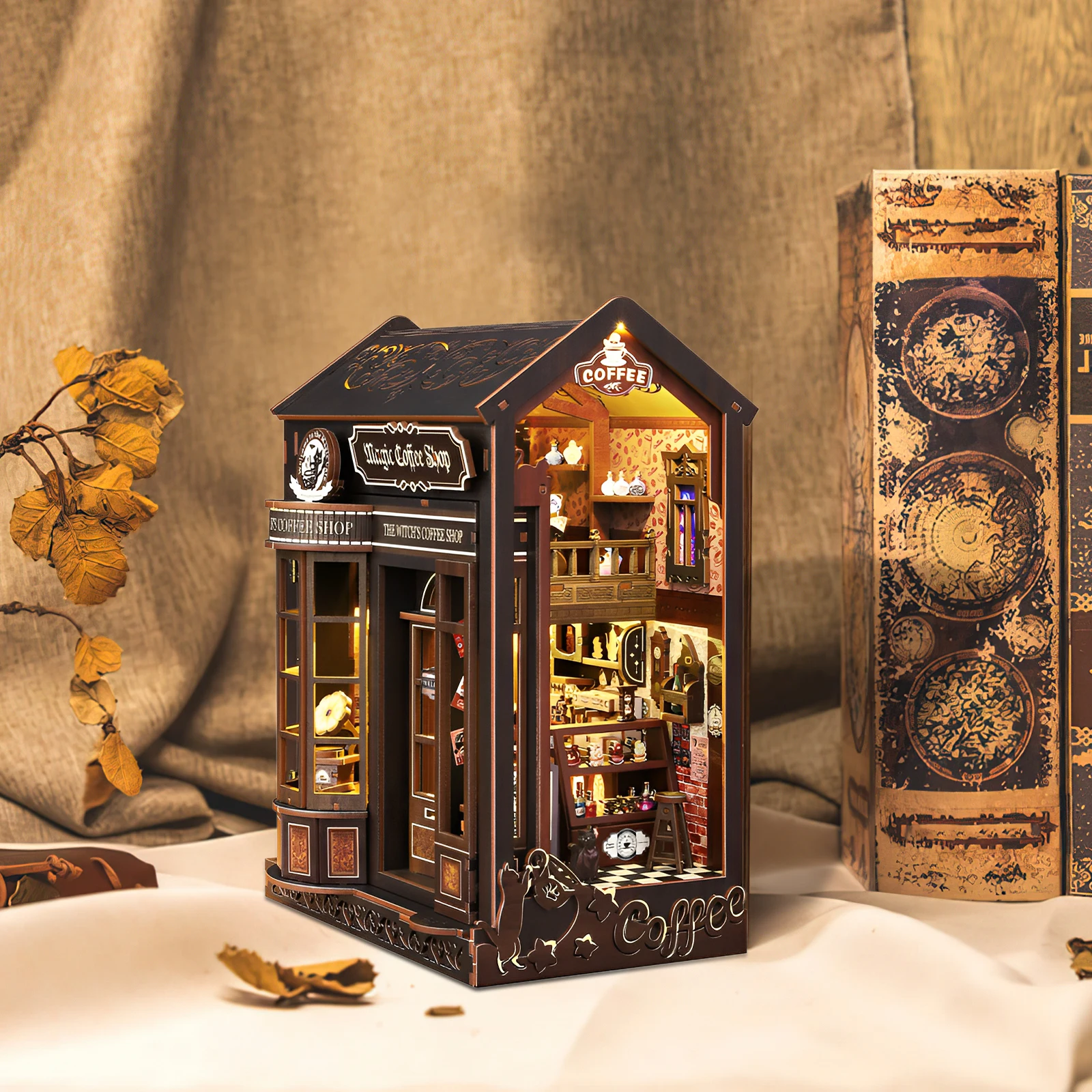 DIY Book Nook Insert Kit Miniature Doll House Assembly Building Model Bookend Magic House Bookend With LED Light Bookshelf Decor
DIY Book Nook Insert Kit Miniature Doll House Assembly Building Model Bookend Magic House Bookend With LED Light Bookshelf Decor