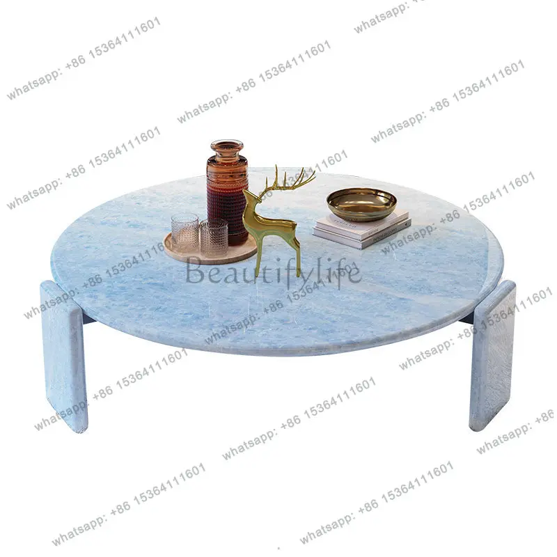 Luxury stone round coffee table blue crystal living room high-end natural marble round coffee table
Luxury stone round coffee table blue crystal living room high-end natural marble round coffee table