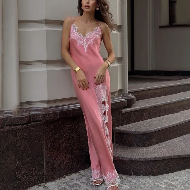 Talenza Luxury Lace Long Dress Elegant Sexy Slit Lace Patchwork Spaghetti Strap Dress Fashion Women Party Evening Dress Vestido
Talenza Luxury Lace Long Dress Elegant Sexy Slit Lace Patchwork Spaghetti Strap Dress Fashion Women Party Evening Dress Vestido
