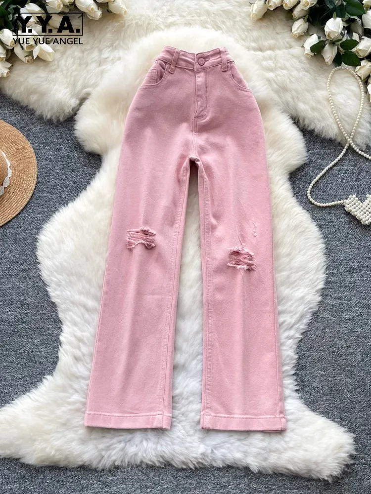Solid Color High Waist Denim Pants Women Button Vintage Ripped Casual Jeans Spring Summer Streetwear Female Straight Trousers
Solid Color High Waist Denim Pants Women Button Vintage Ripped Casual Jeans Spring Summer Streetwear Female Straight Trousers