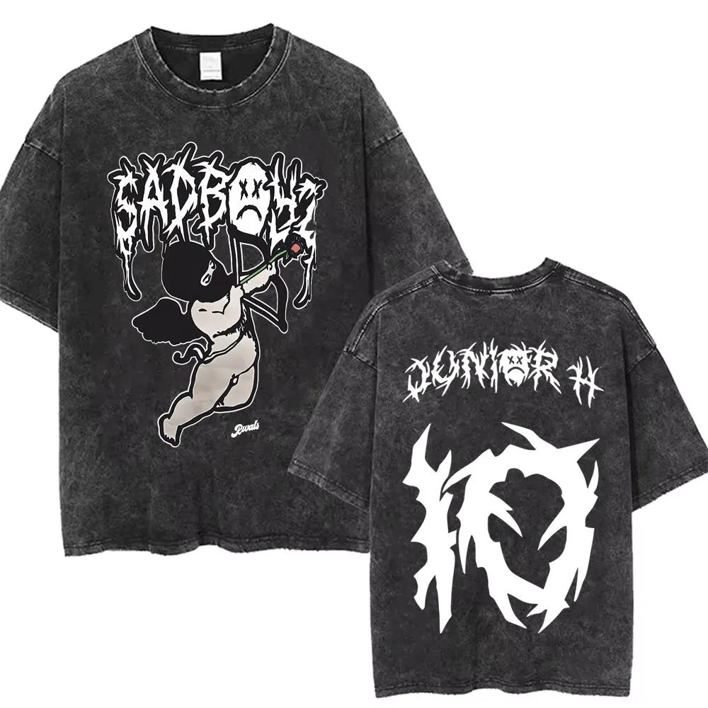 Washed Vintage Junior H Sad Boyz Double Sided Print T Shirts Men Women Hip Hop Oversized T-Shirts Men's Crewneck Cotton Tshirt
Washed Vintage Junior H Sad Boyz Double Sided Print T Shirts Men Women Hip Hop Oversized T-Shirts Men's Crewneck Cotton Tshirt
