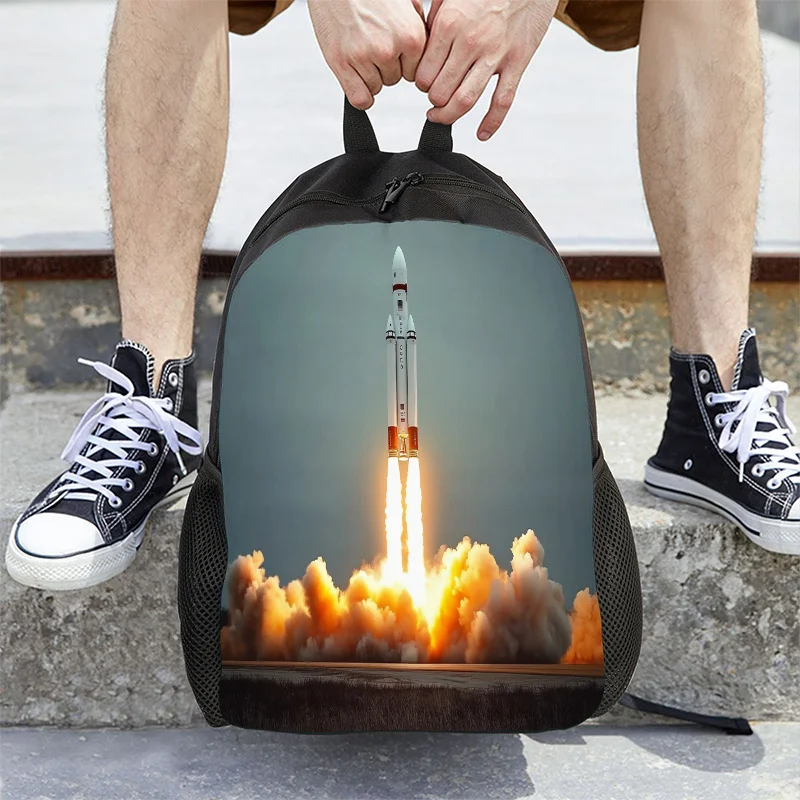 Space-themed Rocket Launch Backpack, 2D flat print and rocket liftoff design - Adjustable shoulder straps, zip closure
Space-themed Rocket Launch Backpack, 2D flat print and rocket liftoff design - Adjustable shoulder straps, zip closure