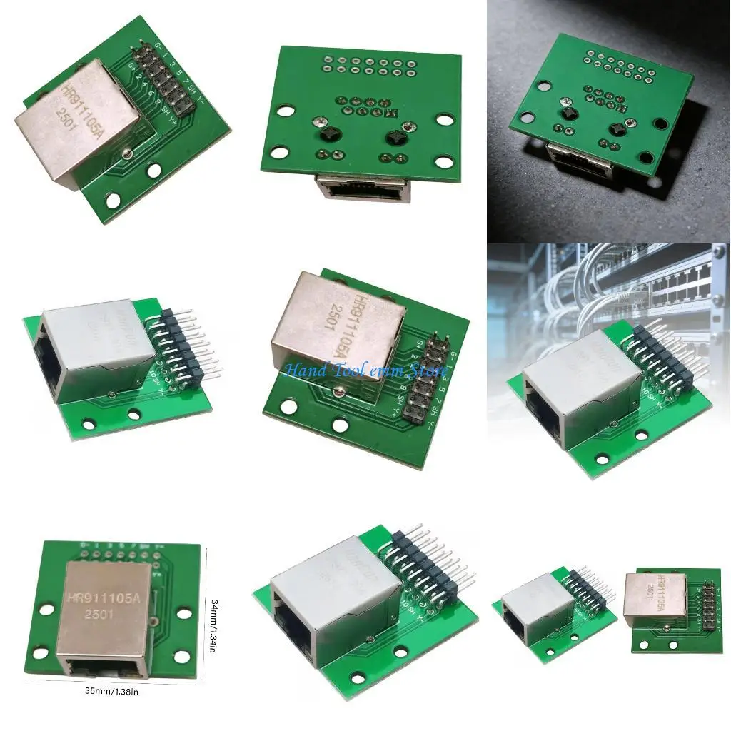 H37F Ethernet RJ45 Port Adapter Break out Board For 8Pin Networking Connection