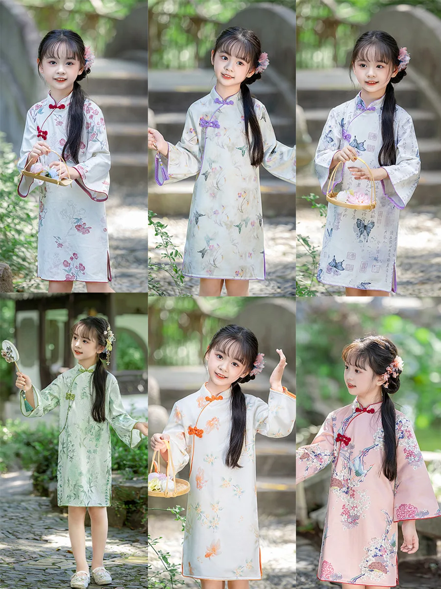 Cheongsam с длинными рукавами для девочек, детское платье принцессы в китайском стиле, костюм Тан, одежда ханьфу
Cheongsam с длинными рукавами для девочек, детское платье принцессы в китайском стиле, костюм Тан, одежда ханьфу