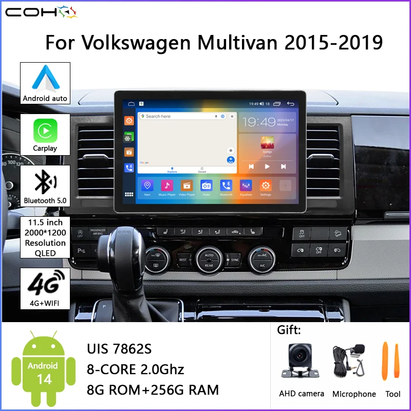 11.5Inch Android14 8-core 8+256GFor Volkswagen Multivan 2015-2019 Video Play Radio Gps Navigation 2000*1200 carplay Android Auto
11.5Inch Android14 8-core 8+256GFor Volkswagen Multivan 2015-2019 Video Play Radio Gps Navigation 2000*1200 carplay Android Auto
