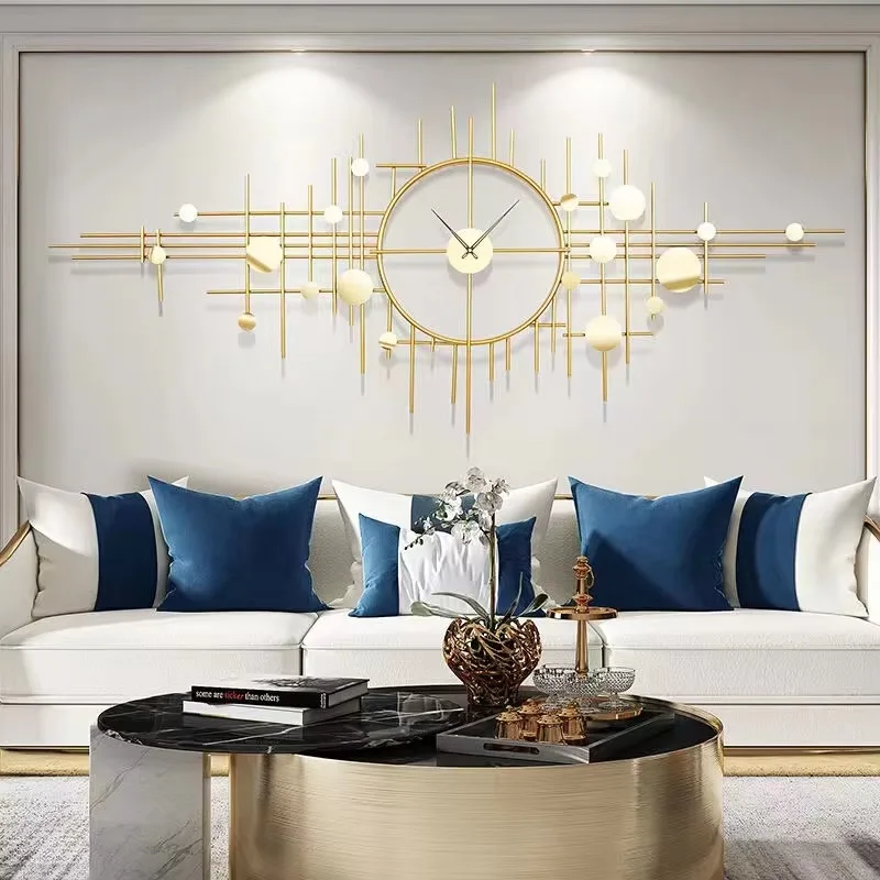 145*65cm Big Decor Wall Art Clocks Light Luxury Modern Creative Decorative Large Gold Metal Wall Clock
145*65cm Big Decor Wall Art Clocks Light Luxury Modern Creative Decorative Large Gold Metal Wall Clock