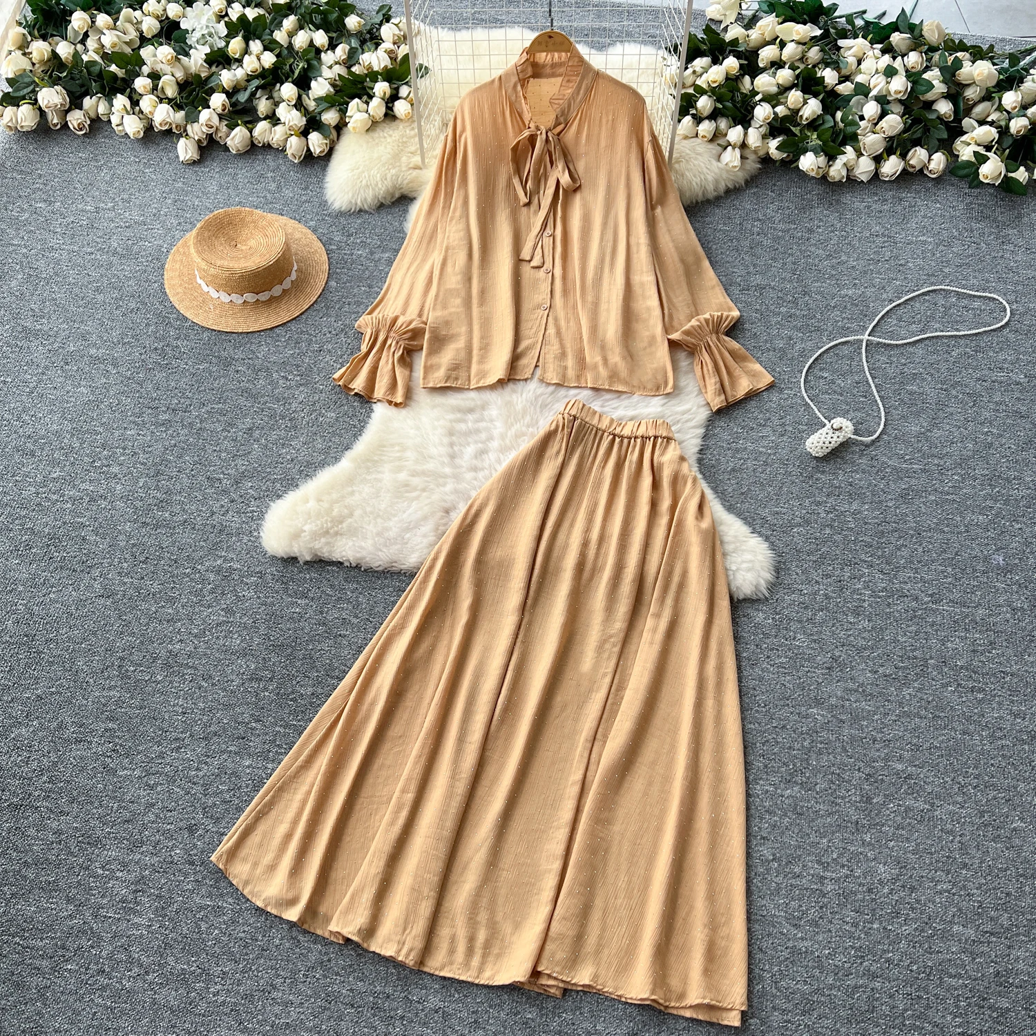 Two piece set butterfly lace-up sweet Single Breasted Dress Women Fashion Summer Skirt women clothing
Two piece set butterfly lace-up sweet Single Breasted Dress Women Fashion Summer Skirt women clothing
