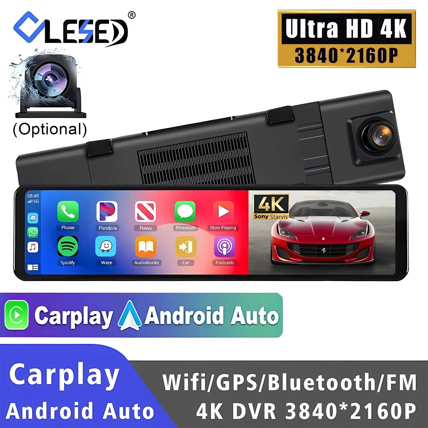 11.26” 4K Dash Cam Carplay Android Auto Car DVR Dual Len Wifi GPS Bluetooth FM Video Drive Recorder Stream Mirror Dashcam Camera
11.26” 4K Dash Cam Carplay Android Auto Car DVR Dual Len Wifi GPS Bluetooth FM Video Drive Recorder Stream Mirror Dashcam Camera