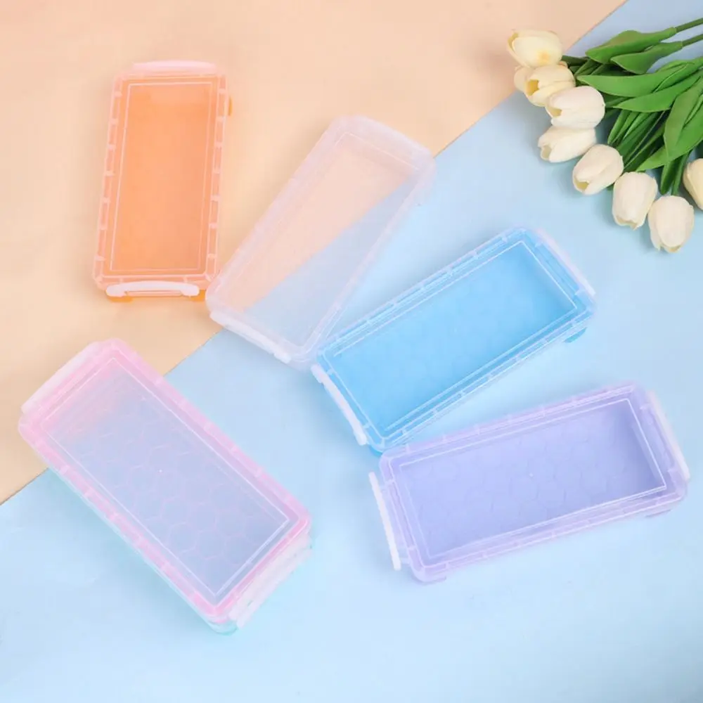 Large Capacity Transparent Pencil Case Space-Saving with White Buckles Stationery Storage Box Plastic Double Open
Large Capacity Transparent Pencil Case Space-Saving with White Buckles Stationery Storage Box Plastic Double Open