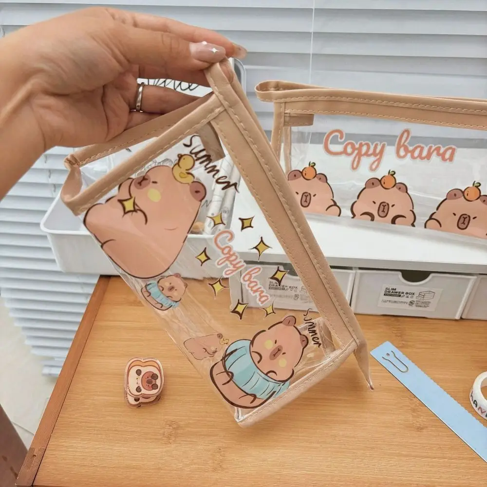 Desktop Organizer Kawaii Capybara Pencil Bag PVC Aesthetic Cartoon Pen Bag Creative Cute Stationery Bag Gift
Desktop Organizer Kawaii Capybara Pencil Bag PVC Aesthetic Cartoon Pen Bag Creative Cute Stationery Bag Gift