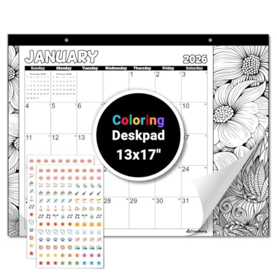 Coloring Desk Calendar 2026 13.25x17" Doodle Deskpad Calendar or Large Hanging Wall Planner Starts Now Through Dec 2026 Include
Coloring Desk Calendar 2026 13.25x17" Doodle Deskpad Calendar or Large Hanging Wall Planner Starts Now Through Dec 2026 Include