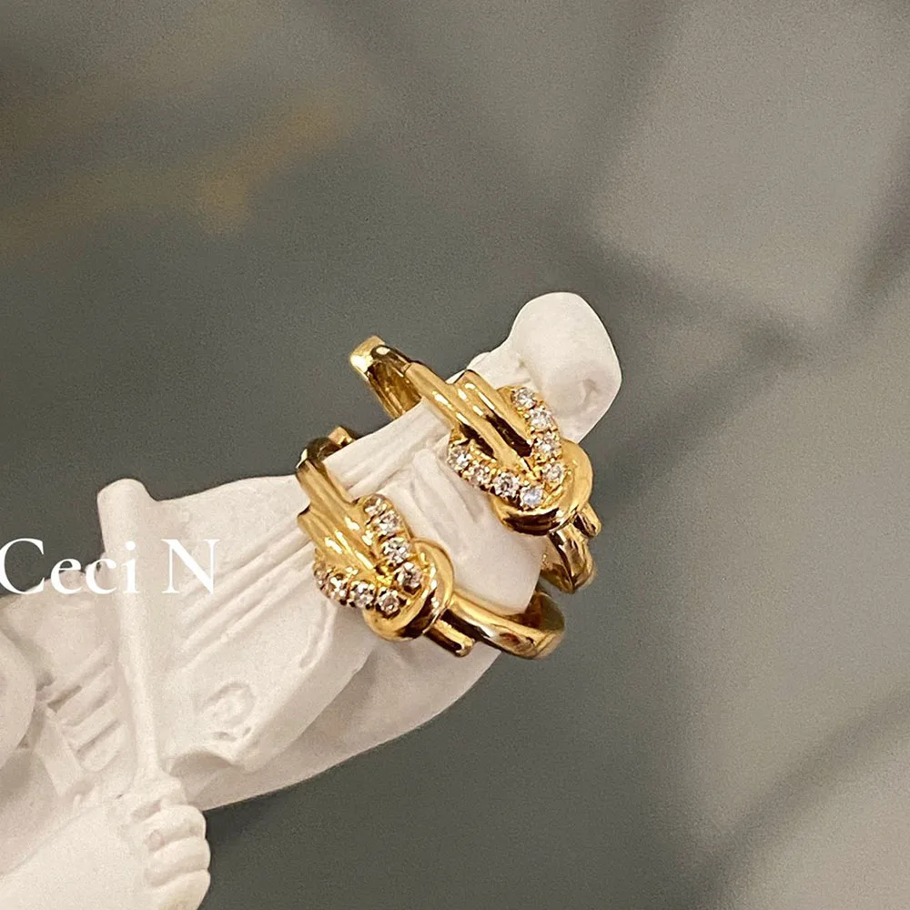 14k Gold Original 925 Sterling Silver Knot Zircon Ring Stud Earrings For Women Piercing Jewelry Wholesale GaaBou
14k Gold Original 925 Sterling Silver Knot Zircon Ring Stud Earrings For Women Piercing Jewelry Wholesale GaaBou