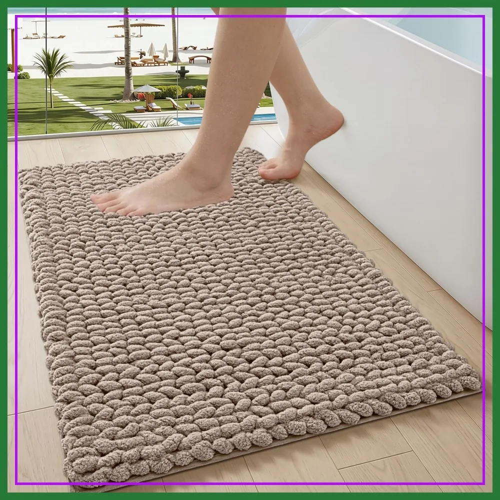 Ultra Soft Quick Dry Bath Rug, Non-Slip Absorbent Chenille Bath Mat, Cozy Braid Design Floor Mat for Bathtub, Sink, Laundry, Bedroom, Beige, 24"x43"
Ultra Soft Quick Dry Bath Rug, Non-Slip Absorbent Chenille Bath Mat, Cozy Braid Design Floor Mat for Bathtub, Sink, Laundry, Bedroom, Beige, 24"x43"