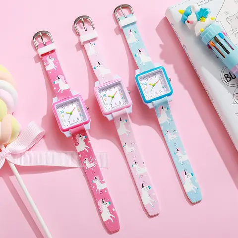 Cute cartoon unicorn fairy tale fantasy quartz watch, suitable for Christmas and Halloween gifts, a variety of colors available