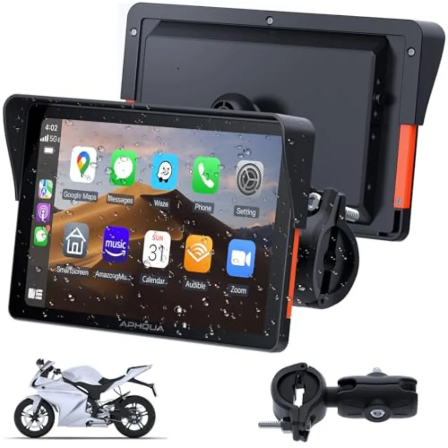 Motorcycle GPS Navigation System for Motorbike: 7-Inch Waterproof Touchscreen, IP67 Rated, CarPlay Android Auto Compatible, Blu
Motorcycle GPS Navigation System for Motorbike: 7-Inch Waterproof Touchscreen, IP67 Rated, CarPlay Android Auto Compatible, Blu