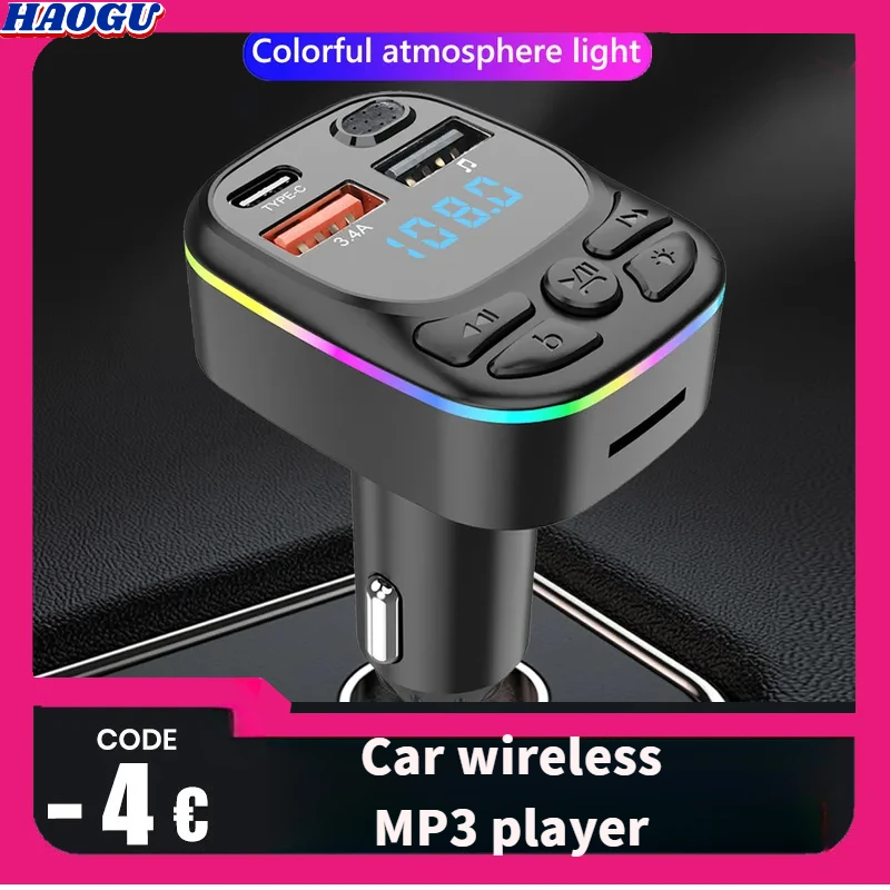 FM-передатчик Haogu с поддержкой TF-карты U-диска, автомобильный MP3-плеер, автомобильное зарядное устройство с двумя USB C типа C, зарядка телефона, громкая связь, звонки
FM-передатчик Haogu с поддержкой TF-карты U-диска, автомобильный MP3-плеер, автомобильное зарядное устройство с двумя USB C типа C, зарядка телефона, громкая связь, звонки