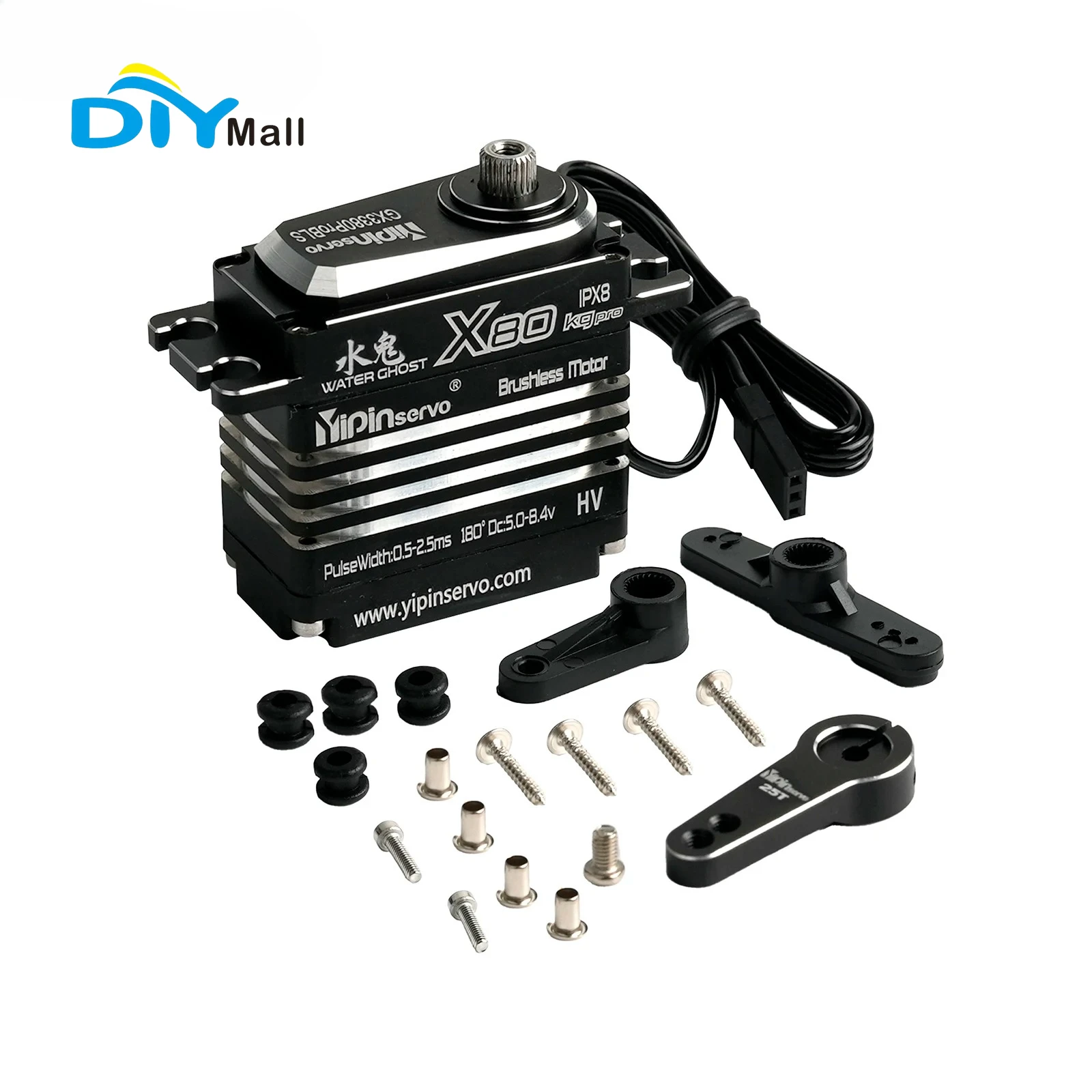 80kg High Torque Waterproof IPX8 Digital Servo - 25T Metal Gear Brushless Motor with Magnetic Encoding for RC Cars & Robots
80kg High Torque Waterproof IPX8 Digital Servo - 25T Metal Gear Brushless Motor with Magnetic Encoding for RC Cars & Robots