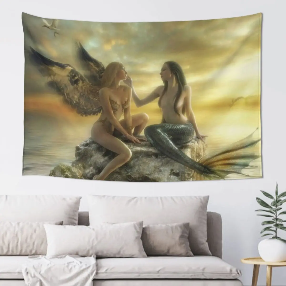 Mermaid Angel Painting Art, Vintage Renaissance Angel French art, mermaid ocean painting Tapestry Cute Decor Tapestry
Mermaid Angel Painting Art, Vintage Renaissance Angel French art, mermaid ocean painting Tapestry Cute Decor Tapestry