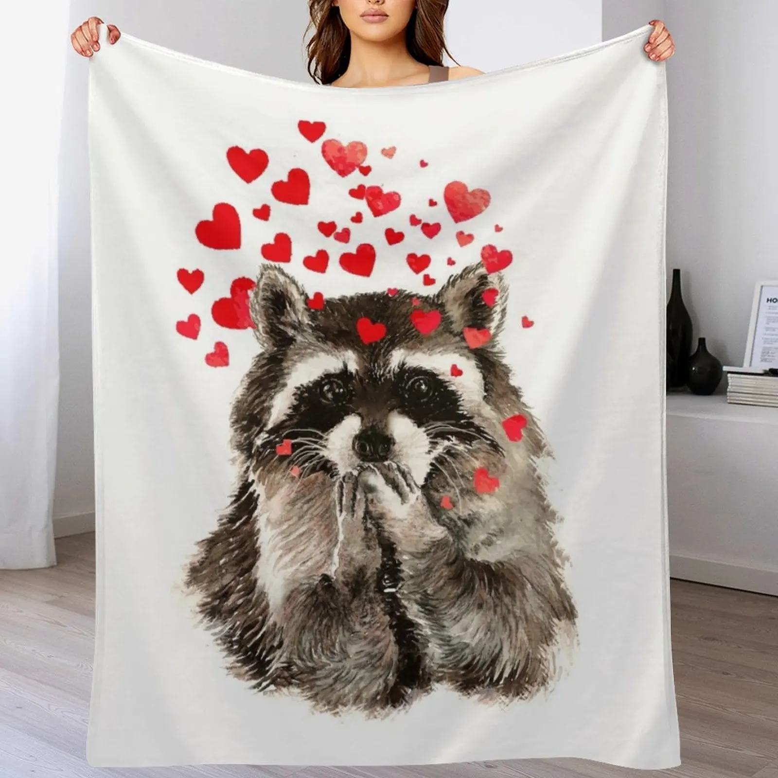 Cute Watercolor Raccoon Blowing Kisses & Hearts Throw Blanket halloween Beach Blankets
Cute Watercolor Raccoon Blowing Kisses & Hearts Throw Blanket halloween Beach Blankets