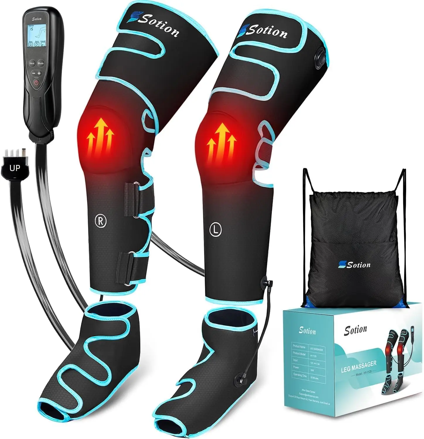 Heated Leg Massager with Compression for Circulation & Pain Relief, Adjustable Sequential Foot Calf Thigh Device
Heated Leg Massager with Compression for Circulation & Pain Relief, Adjustable Sequential Foot Calf Thigh Device