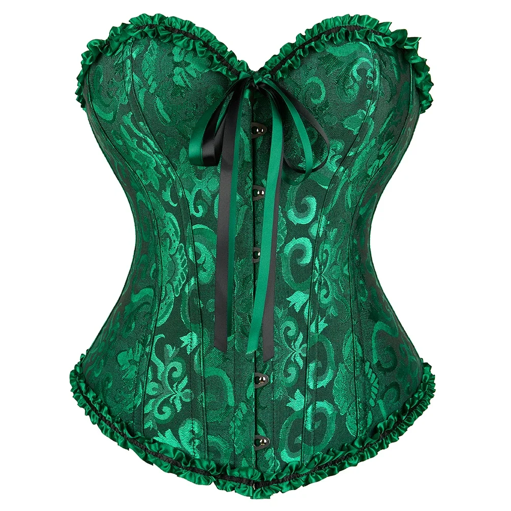 Hot Sexy Lace Up Vintage Jacquard Floral Overbust Corset Plus Size For Women Lingerie Push Up Body Shaper Bustier Corselet Top
Hot Sexy Lace Up Vintage Jacquard Floral Overbust Corset Plus Size For Women Lingerie Push Up Body Shaper Bustier Corselet Top