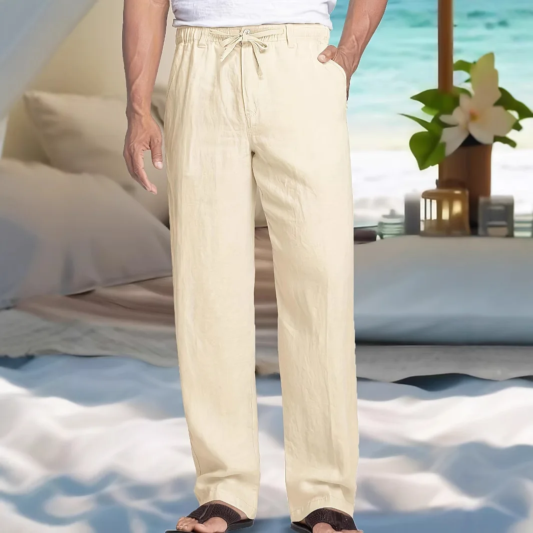 New Summer Men's Loose Fit Breathable Linen Casual Sports Solid Color Elastic Drawstring Pants Men Clothing Streetwear Men
New Summer Men's Loose Fit Breathable Linen Casual Sports Solid Color Elastic Drawstring Pants Men Clothing Streetwear Men