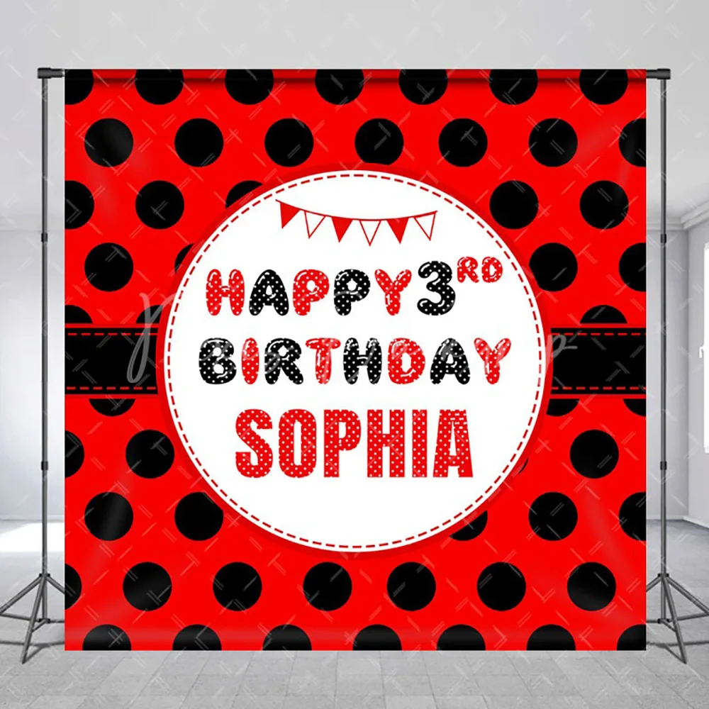 Custom Name Black Dots Happy 3rd Birthday Backdrop for Kids, Polka Dot Photography Background Studio Wall Decoration
Custom Name Black Dots Happy 3rd Birthday Backdrop for Kids, Polka Dot Photography Background Studio Wall Decoration