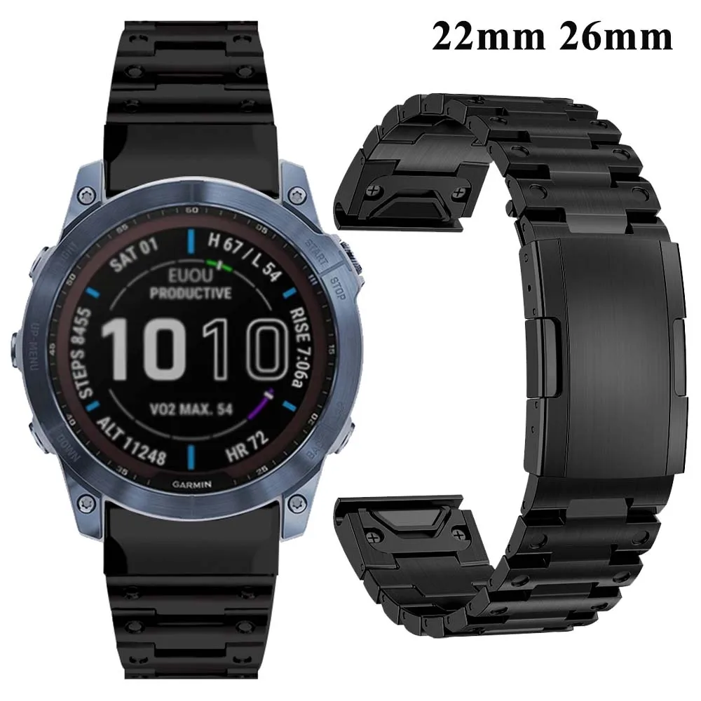 NEW Garmin 22mm 26mm Quick Fit Stainless Steel Watch Band Bracelet For Fenix 7X 7 6X Pro 5X Plus/ Instinct/Epix Strap Wristband
NEW Garmin 22mm 26mm Quick Fit Stainless Steel Watch Band Bracelet For Fenix 7X 7 6X Pro 5X Plus/ Instinct/Epix Strap Wristband