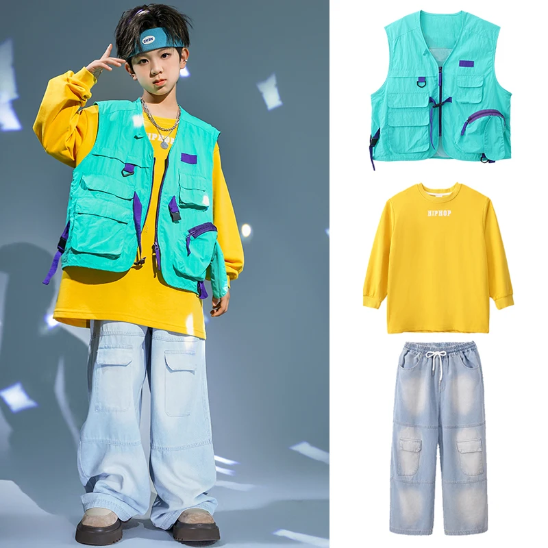 Boys Girls Jazz Dance Costume Bright Color Vest Yellow Top Pants Kids Hip Hop Clothing Street Dancewear Stage Kpop Outfit SL9417
Boys Girls Jazz Dance Costume Bright Color Vest Yellow Top Pants Kids Hip Hop Clothing Street Dancewear Stage Kpop Outfit SL9417