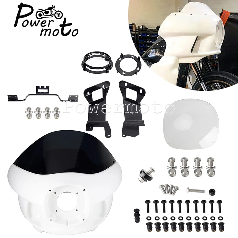 Motorcycle 7" Windshield Headlight Upper Fairing Front Cowl Cover For Harley Softail Fat Street Bob Sport Glide Breakout 2018-23
Motorcycle 7" Windshield Headlight Upper Fairing Front Cowl Cover For Harley Softail Fat Street Bob Sport Glide Breakout 2018-23