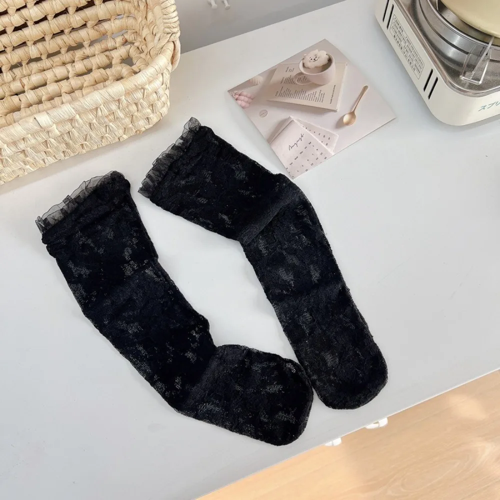 Soft Lace Baby Girls Socks Nylon White Black Mesh Stockings Hollowed-out Lace Mesh Socks Summer
Soft Lace Baby Girls Socks Nylon White Black Mesh Stockings Hollowed-out Lace Mesh Socks Summer
