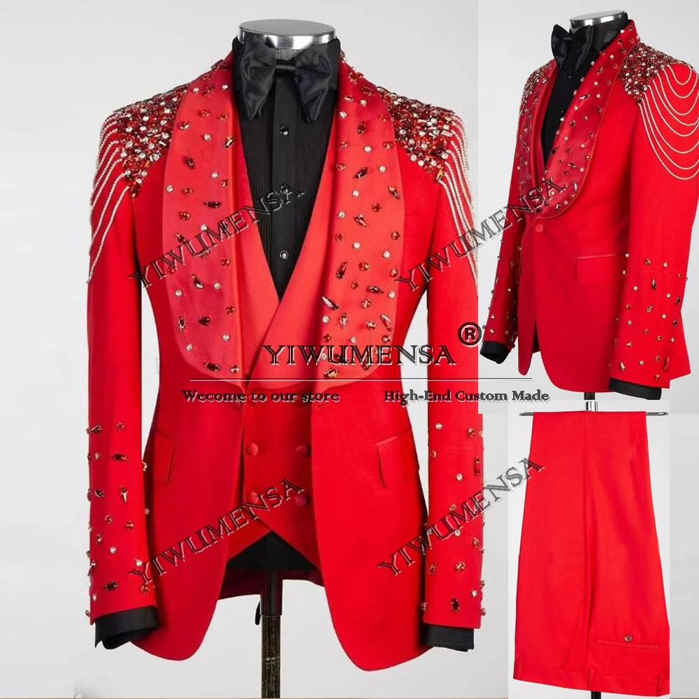 Rhinestone Beaded Suits Men Exquisite Formal Party Groom Wedding Tuxedo 3 Pieces Dresses Prom Blazers Traje De Hombre Elegante
Rhinestone Beaded Suits Men Exquisite Formal Party Groom Wedding Tuxedo 3 Pieces Dresses Prom Blazers Traje De Hombre Elegante