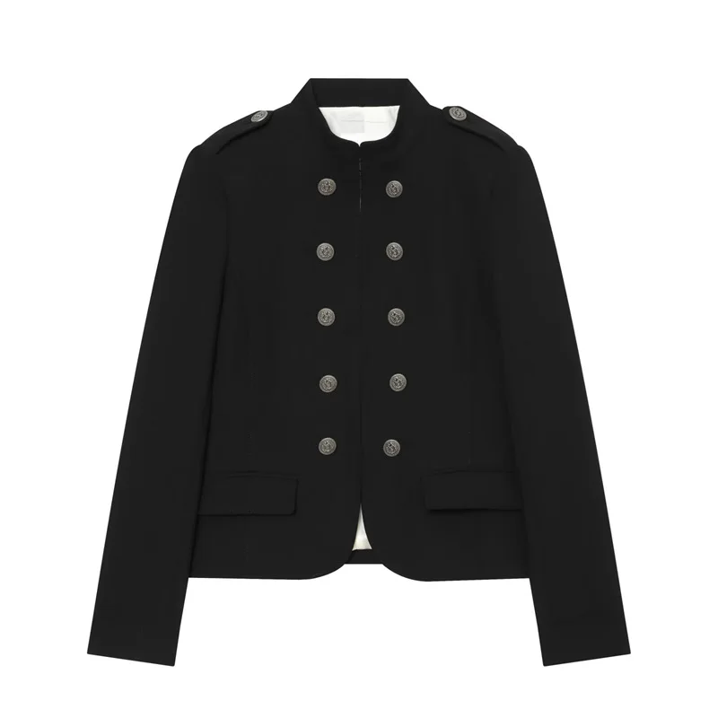 Withered Button Embellished Long Sleeved Stand Up Collar Shoulder Pad Slim Fit Jacket For Women Jacket Woman Clothes Tops
Withered Button Embellished Long Sleeved Stand Up Collar Shoulder Pad Slim Fit Jacket For Women Jacket Woman Clothes Tops