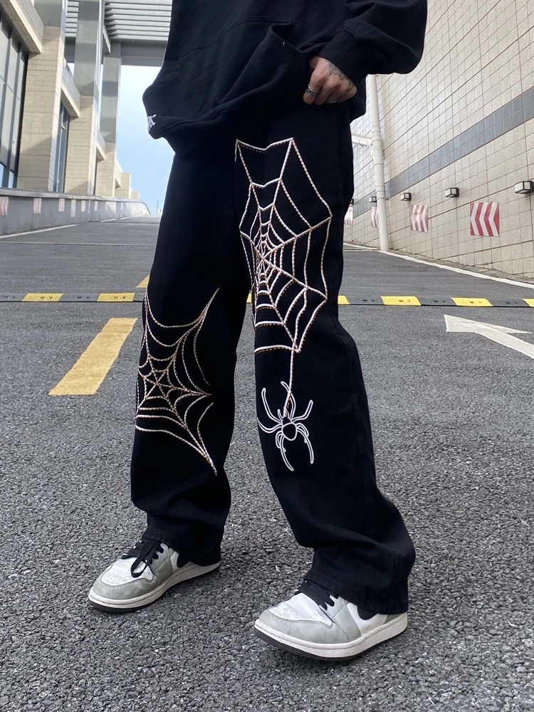 Loose Dad Jeans Men's Autumn Winter High Street Trend Spider Web Embroidery Print Cotton Straight Leg Long Casual Jeans
Loose Dad Jeans Men's Autumn Winter High Street Trend Spider Web Embroidery Print Cotton Straight Leg Long Casual Jeans