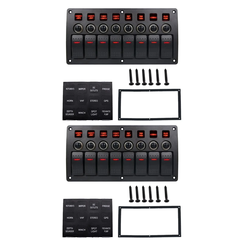 2X Boat Car Marine Rocker Switch Panel 8 Gang 3PIN & Circuit Breaker Overload Protection Waterproof
2X Boat Car Marine Rocker Switch Panel 8 Gang 3PIN & Circuit Breaker Overload Protection Waterproof