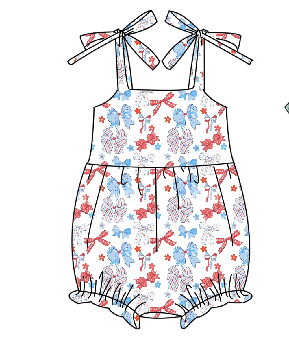 Новейший комбинезон для новорожденных ко Дню независимости с бантом и цветочным принтом, подходит для повседневной носки, оптом.
Новейший комбинезон для новорожденных ко Дню независимости с бантом и цветочным принтом, подходит для повседневной носки, оптом.