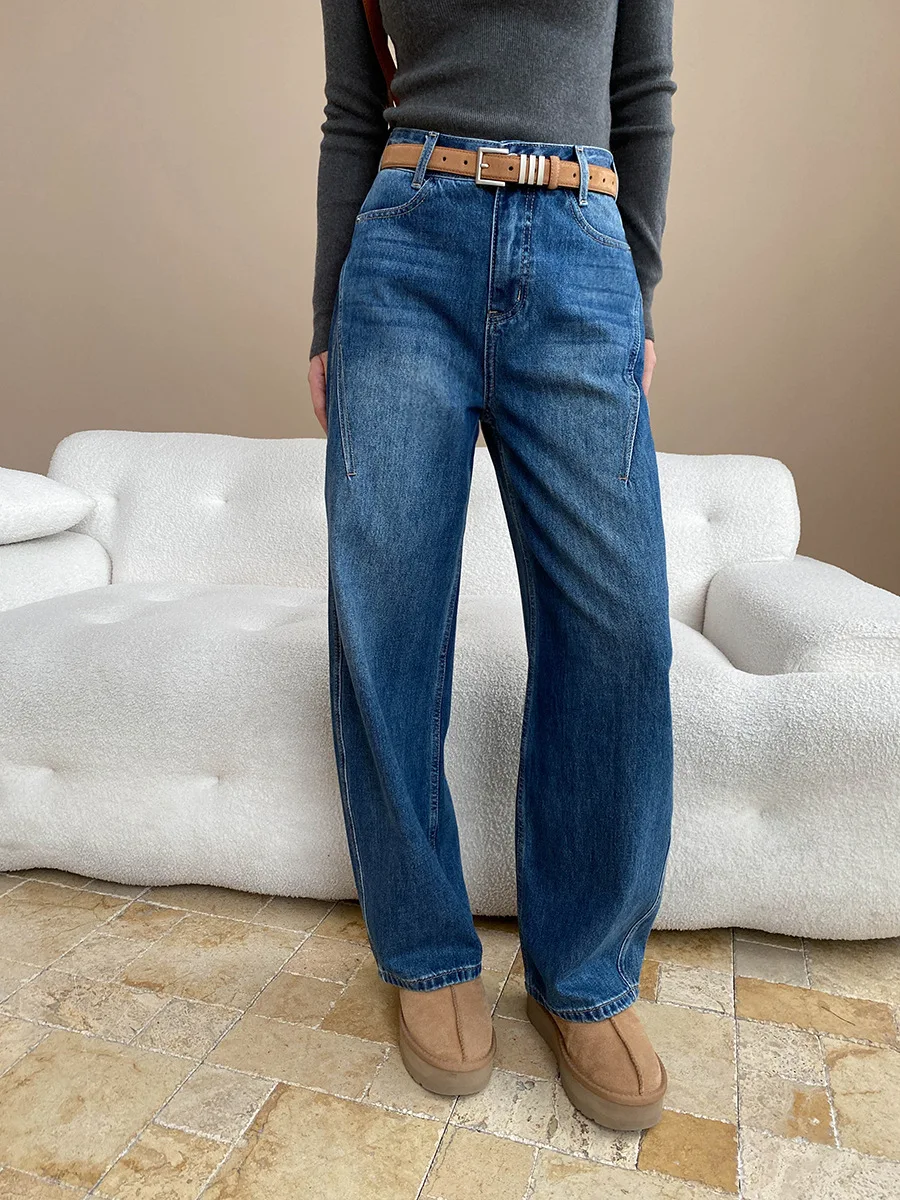 Autumn and Winter Women's Casual Solid Color High Waist Loose Jeans
Autumn and Winter Women's Casual Solid Color High Waist Loose Jeans