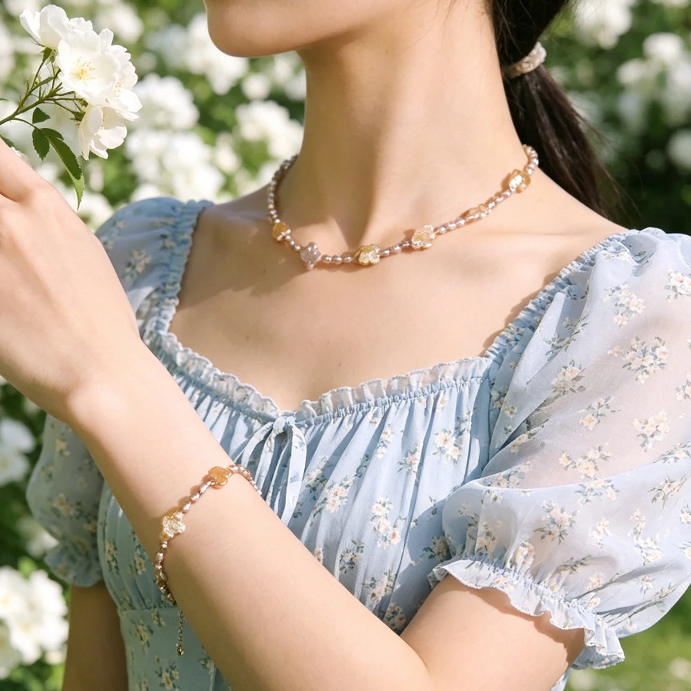 Bohemian Purple Baroque Pearl Flower Pearl Necklace Bracelet Chain Collar Beads Choker for Women Wedding Party Gift Jewelry Set
Bohemian Purple Baroque Pearl Flower Pearl Necklace Bracelet Chain Collar Beads Choker for Women Wedding Party Gift Jewelry Set