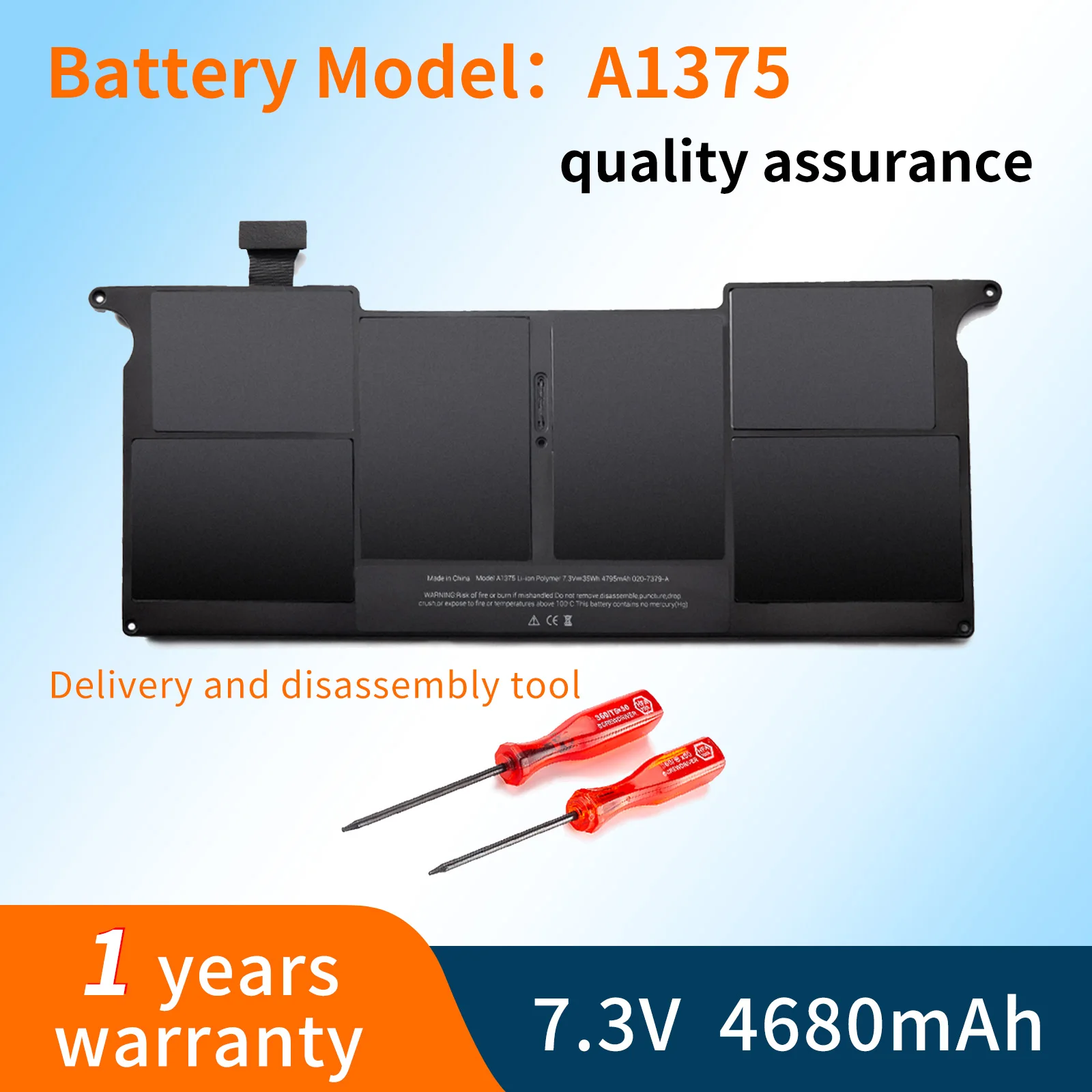 BVBH A1375 A1370 Battery Replace for Apple MacBook Air 11" inch (Late 2010 Version Only) MC505LL/A MC506LL/A MC507LL/A 661-5736
BVBH A1375 A1370 Battery Replace for Apple MacBook Air 11" inch (Late 2010 Version Only) MC505LL/A MC506LL/A MC507LL/A 661-5736