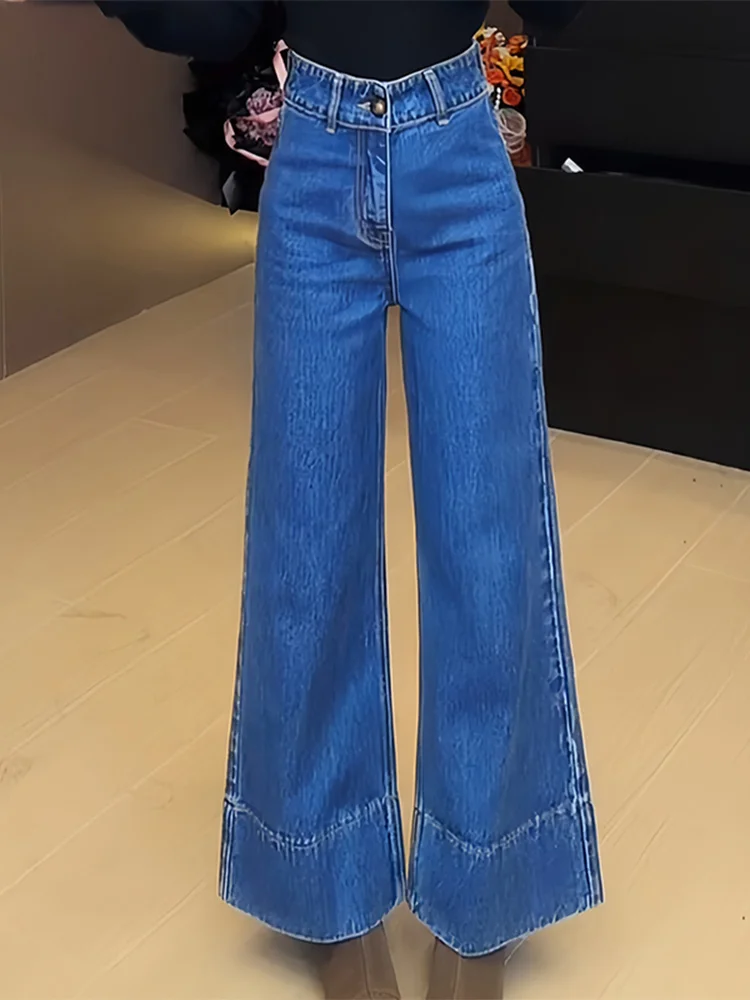 Fashionable High Waist Bell Bottom Jeans Women's Winter Vintage Blue Fleece Thickened Denim Pants Elegant Wide Leg Pants
Fashionable High Waist Bell Bottom Jeans Women's Winter Vintage Blue Fleece Thickened Denim Pants Elegant Wide Leg Pants