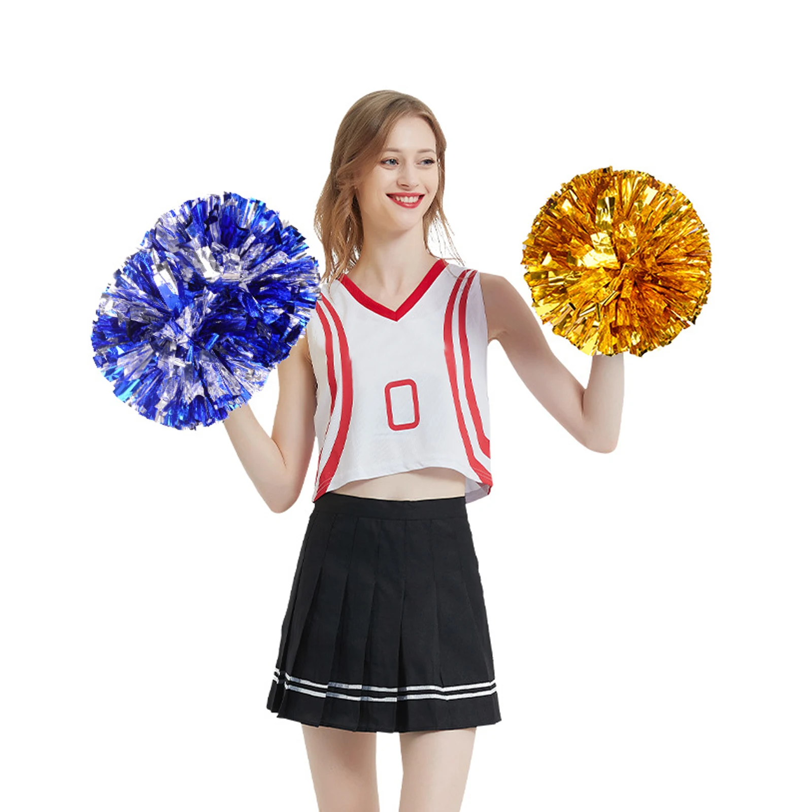 2 pcs pom poms Cheerleading with Baton Handle Plastic Ring Cheer Poms Cheerleading Pompoms for Sports Party Dance Team
2 pcs pom poms Cheerleading with Baton Handle Plastic Ring Cheer Poms Cheerleading Pompoms for Sports Party Dance Team