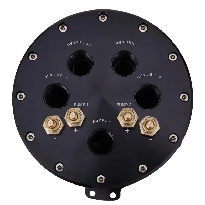 Universal 2.8L Aluminum Fuel Surge tank for 8AN Ports Twin 40 mm Fuel Pumps
Universal 2.8L Aluminum Fuel Surge tank for 8AN Ports Twin 40 mm Fuel Pumps