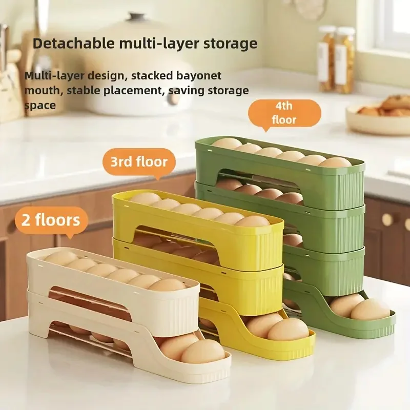 1Pc Detachable Rolling Egg Holder, Space-Saving PP Material Egg Storage Box for Refrigerator Easy Access & Freshness Maintenance
1Pc Detachable Rolling Egg Holder, Space-Saving PP Material Egg Storage Box for Refrigerator Easy Access & Freshness Maintenance