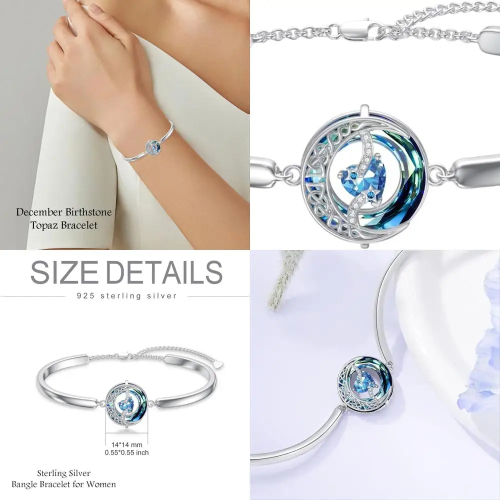 Браслет из стерлингового серебра с камнем Луны и звезды, ювелирные изделия с синими кристаллами, подарок для женщин на день рождения или Рождество
Браслет из стерлингового серебра с камнем Луны и звезды, ювелирные изделия с синими кристаллами, подарок для женщин на день рождения или Рождество