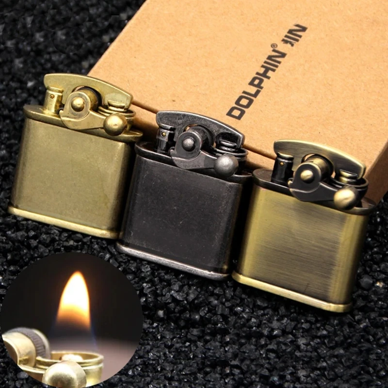 Metal Brass Lead-free Torch Lighter Retro Windproof Grinding Wheel Outdoor Open Flame Lighter Men's Gift Cigarette Accessories
Metal Brass Lead-free Torch Lighter Retro Windproof Grinding Wheel Outdoor Open Flame Lighter Men's Gift Cigarette Accessories