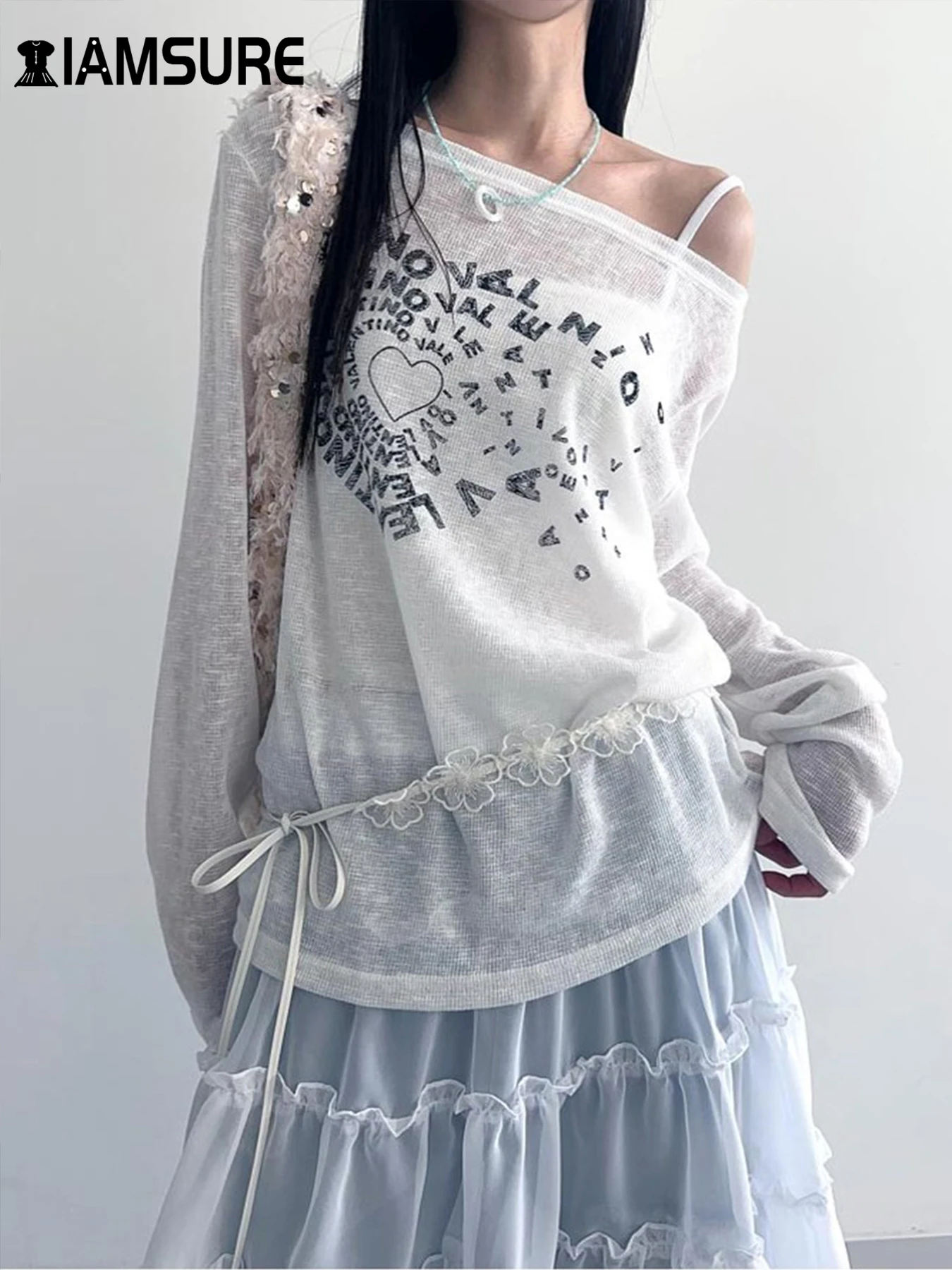 IAMSURE Casual Loose Printed T Shirt See Through Basic O-Neck Long Sleeve Tees Women 2024 Autumn Spring Fashion Streetwear Lady
IAMSURE Casual Loose Printed T Shirt See Through Basic O-Neck Long Sleeve Tees Women 2024 Autumn Spring Fashion Streetwear Lady